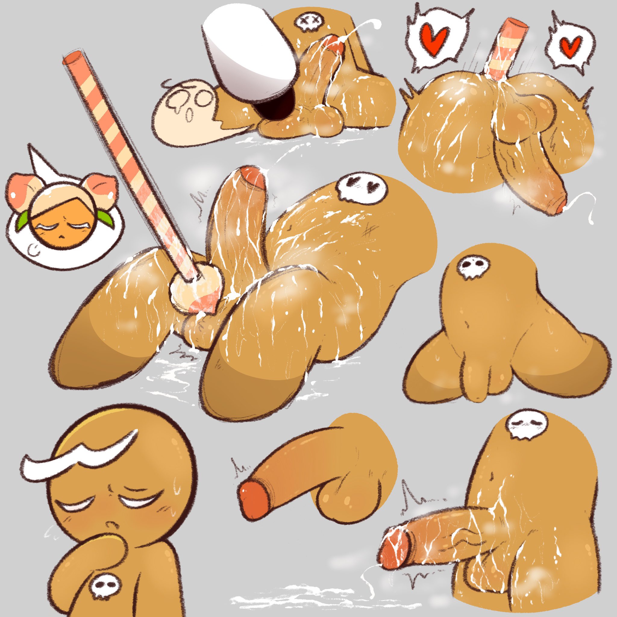 1boy, 1girls, 2025, anal, anal insertion, anal sex, animate inanimate, anus, anus peek, balls, ballsack, bondage, cookie, cookie run, cookie run kingdom, cookie run ovenbreak, cum, cum on body, dominant female, female, female dominating male, female on male, genital torture, genitals, gingerbrave, maldonando, male, musk, musk clouds, musky balls, musky cock, offscreen character, peach cookie, penis, semen, stick in ass, submissive male, tagme, testicles