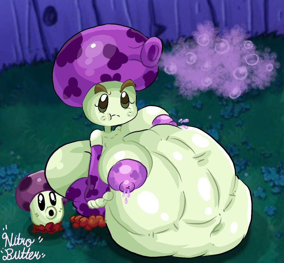 1girls anthro anthrofied ass belly belly_bulge breasts breasts fat female female_pred flora_fauna fume-shroom_(pvz) nitrobutter plant plant_girl plant_humanoid plantie plants_vs._zombies popcap_games pred puff-shroom_(pvz) pussy vore vore_belly weight_gain