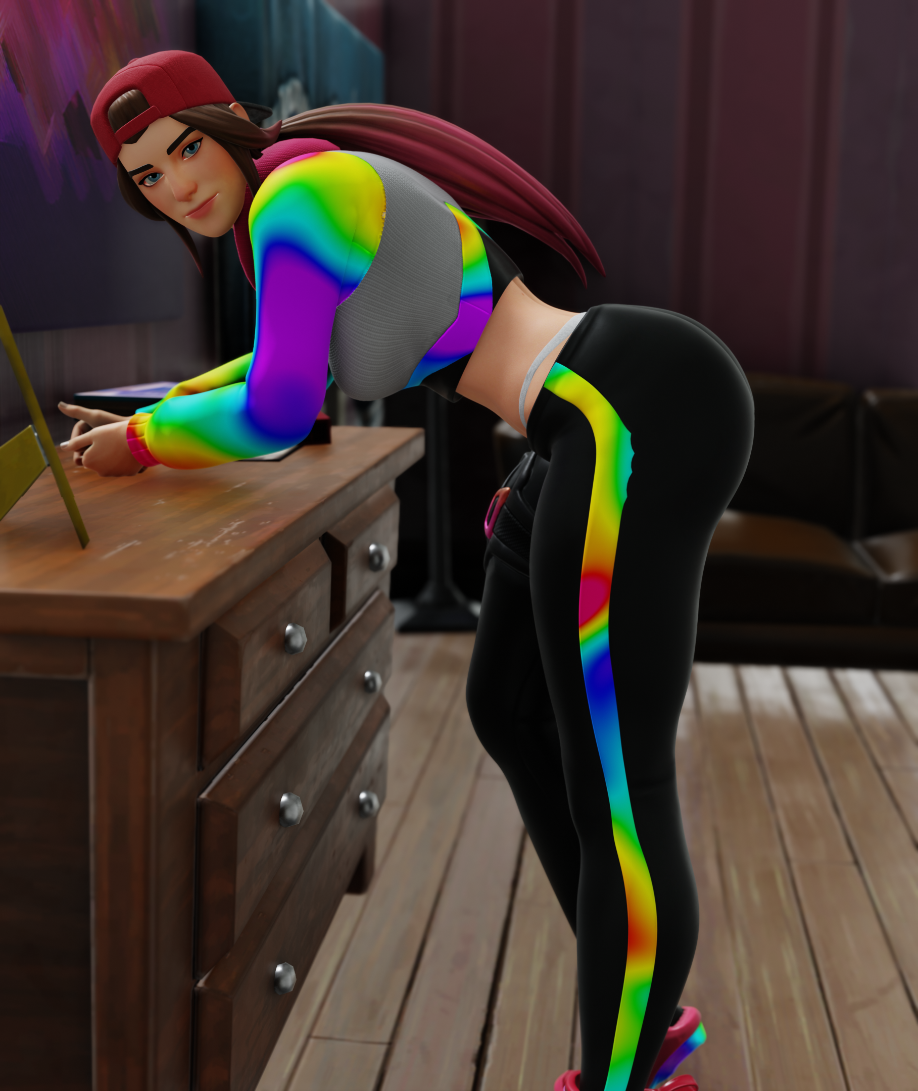 1girls, ass, backwards baseball cap, ballcap, bubble ass, bubble butt, female, fortnite, hoodie, javier 323, loserfruit, ponytail, sneakers, tagme, thong, whale tail, yoga pants