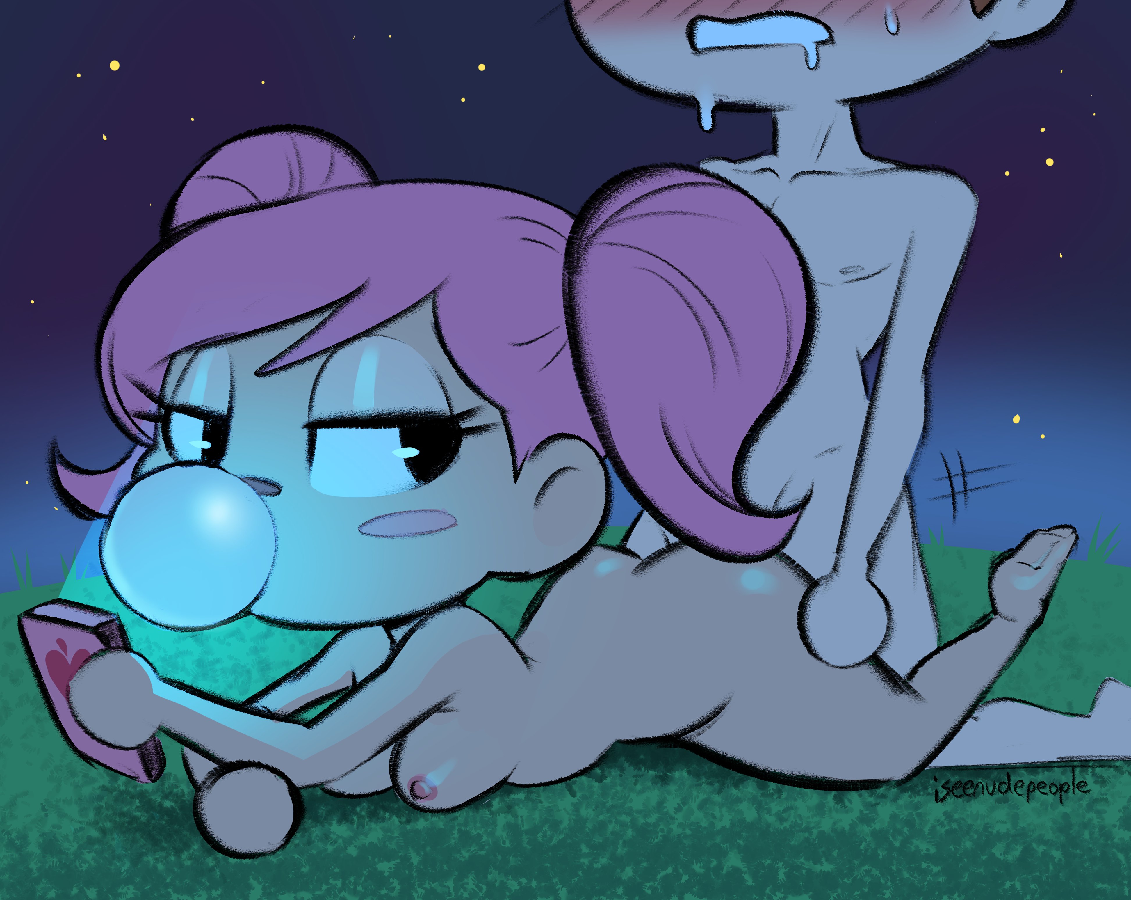1boy, 1girls, 2d, 2d (artwork), absurd res, ambiguous penetration, animal crossing, animal crossing boy, animal crossing girl, areola, areolae, artist name, artist signature, ass, bare ass, bare back, bare breasts, bare legs, bare midriff, bare shoulders, bare thighs, barefoot, big ass, big butt, black eyes, blush, blush lines, blushing, bodily fluids, bored, bored sex, bottom heavy, bottomless, bottomless female, bottomless male, breasts, bubble ass, bubble butt, bubble gum, cheek markings, completely nude, digital drawing (artwork), digital media (artwork), duo, exposed, exposed ass, exposed breasts, exposed nipples, exposed shoulders, eyelashes, faceless male, fat ass, feet, feet up, female, female focus, female penetrated, fit, fit female, fit male, from behind, from behind position, full body, glistening, glistening body, glistening breasts, glistening clothing, glistening shoulders, glistening skin, half-closed eyes, hand on ass, hi res, hips, holding object, holding phone, human, human only, iseenudepeople, kneeling, laying down, laying on ground, laying on stomach, light skin, light-skinned female, light-skinned male, looking at partner, looking back, looking back at partner, male, male penetrating, male penetrating female, male/female, medium breasts, motion lines, naked, naked female, naked male, narrowed eyes, night, nintendo, nipples, no bra, no panties, no underwear, nude, nude female, nude male, obscured eyes, obscured face, obscured penetration, on floor, on ground, on knees, on stomach, only player, outdoor nudity, outdoor sex, outdoors, outside, pale skin, pale-skinned female, pale-skinned male, petite, petite body, petite female, phone, pink hair, rosy cheeks, shiny arm, shiny ass, shiny breasts, shiny hair, shiny legs, shiny skin, slim waist, small breasts, smartphone, smooth skin, solo focus, sweat, tag panic, thick thighs, thighs, tied hair, topless, topless female, topless male, twintails, unseen male face, villager (animal crossing), wide hips