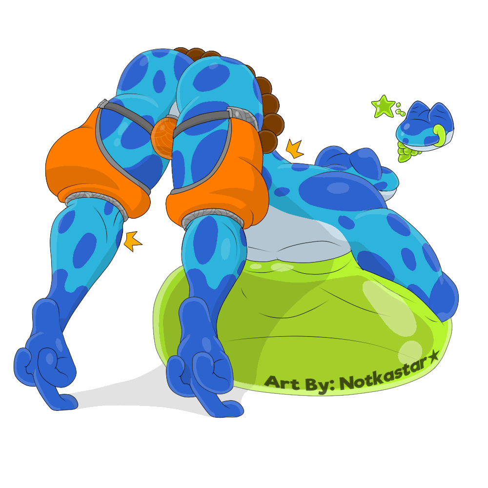 1:1 alpha_channel amphibian anthro beads bubble bulge chaps clothing english_text feet frog male male_only mammal notkastar poison_dart_frog pouch_(disambiguation) ranno rivals_of_aether signature simple_background smile solo stretching text tongue underwear video_games