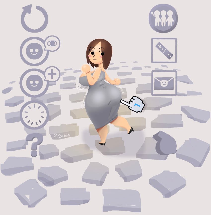 artist request, big ass, big breasts, bottom heavy, clothed, clothed female, fat ass, gameplay mechanics, large ass, large breasts, mii, mob face, nintendo, wii, wii menu, wii remote, xyakiwi