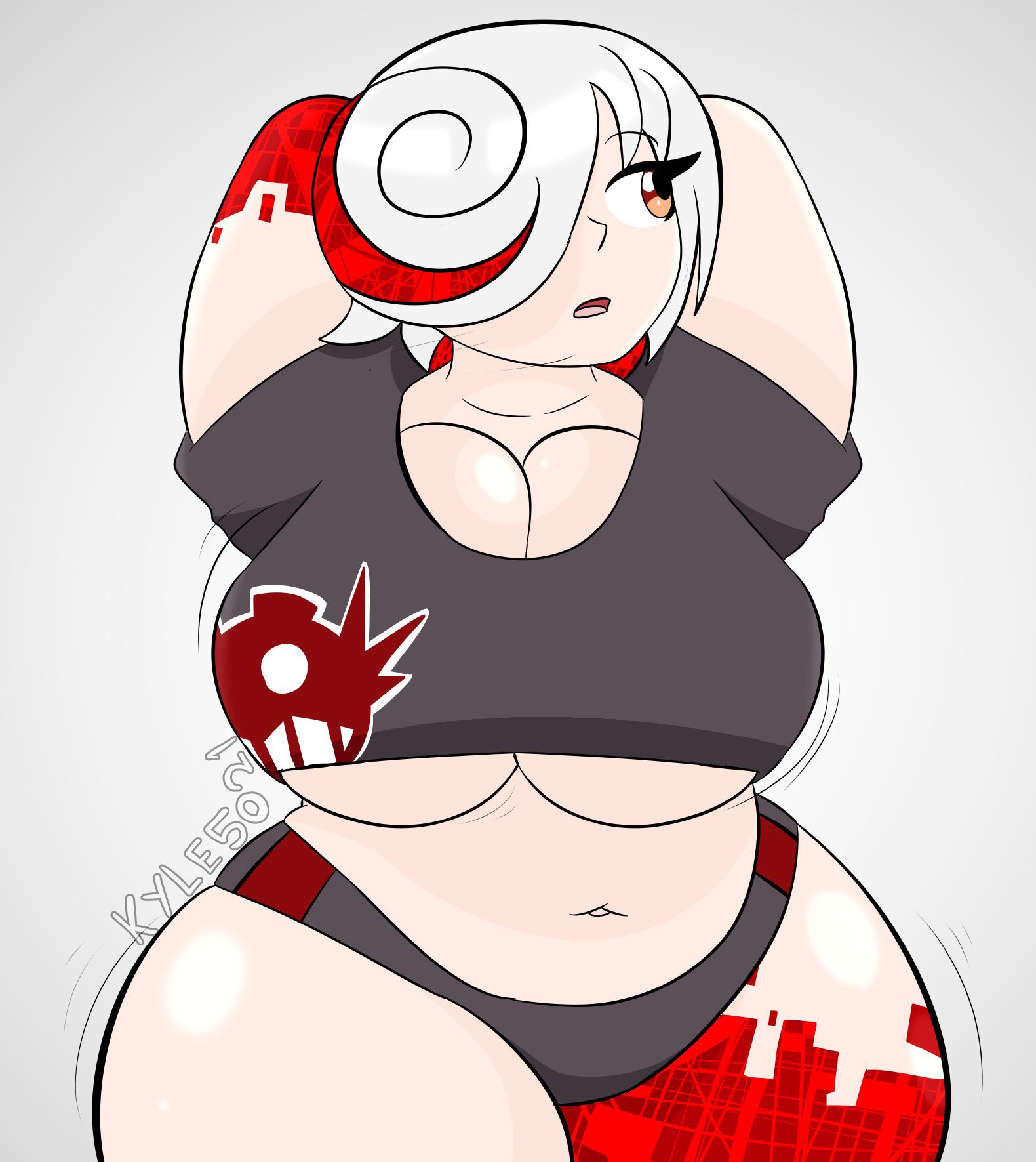 1girls, aged up, arms behind head, ass, big ass, big breasts, breasts, female, female focus, female only, huge ass, huge breasts, kyle5021, sage (sonic frontiers), sonic (series), tagme, thick thighs, tight clothing, white body, wide hips, wide thighs