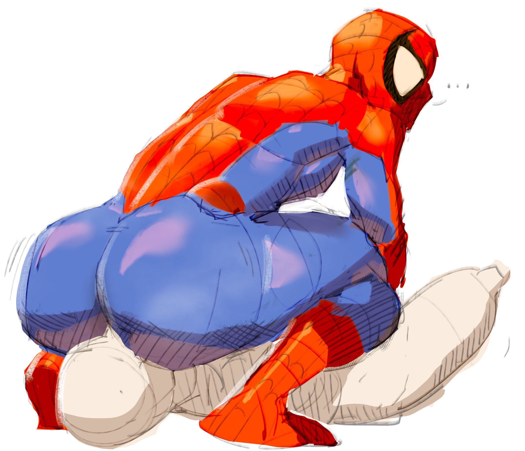 2boys, accurate art style, artstyle imitation, ass, big ass, big ass (male), big butt, big butt (male), bubble ass, bubble butt, digital media (artwork), emissionswhite, face on ass, facesitting, gay, huge ass, huge butt, large ass, large butt, male, male only, male/male, marvel, marvel comics, marvel vs. capcom, mask, masked, masked male, peter parker, round ass, round butt, spider-man, spider-man (series), superhero, thick ass, thick butt
