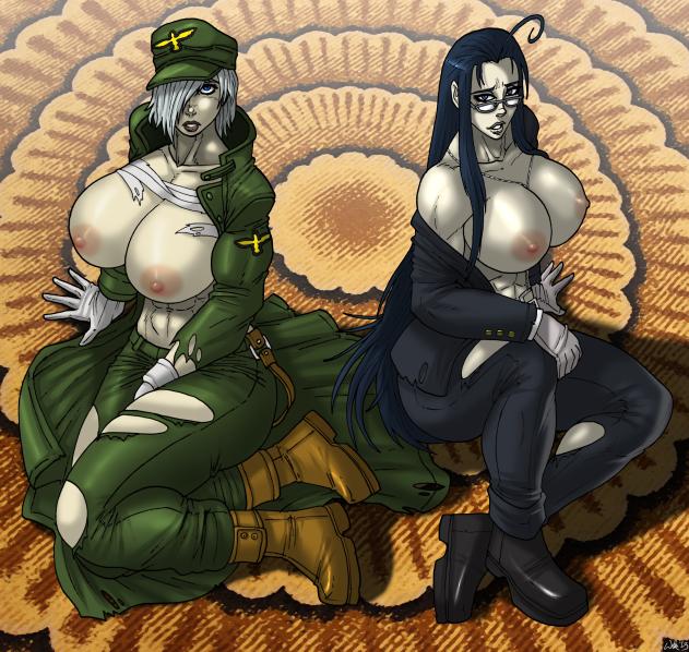 2girls artist_request female glasses hans_gunsche hellsing huge_breasts multiple_girls rip_van_winkle rule_63 source_request vampire wilko