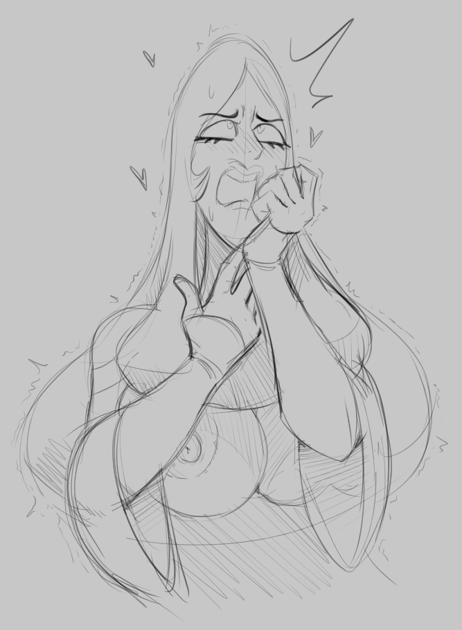 <3, 1girls, ahe gao, ahegao, alien, alien girl, areola, areolae, big breasts, blue diamond (steven universe), blush, blushing, breasts, breasts out, busty, cartoon network, exposed breasts, eyelashes, female, female only, gem (species), greyscale, guillion (toshkarts), huge breasts, large breasts, lips, long hair, looking away, looking up, monochrome, nipples, open mouth, pleasure face, sketch, solo, steven universe, teeth, twitch lines, voluptuous