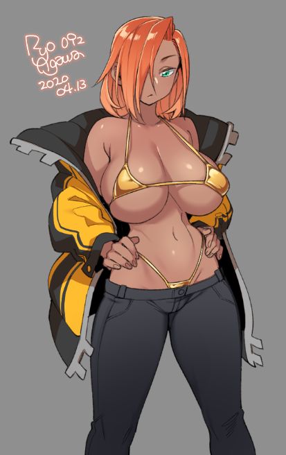 1girls, big breasts, bra, breasts, cleavage, female, female only, large breasts, micro bikini, off shoulder, panties, ryo agawa, solo
