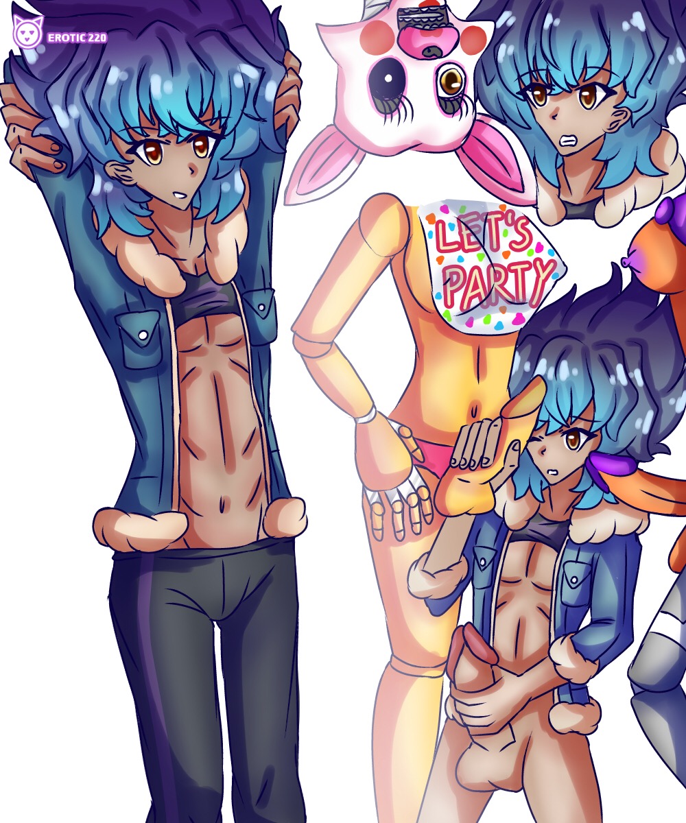 1boy 1futa abs airiin220 anthro avian bird bottomwear breasts canine chicken clothing crossover five_nights_at_freddy's five_nights_at_freddy's_2 forced fox furry futanari galliform gallus_(genus) group hair hi_res hop_(pokemon) human human_on_anthro intersex intersex/male interspecies jacket male mammal mangle_(fnaf) masturbation nintendo panties pants penis phasianid pokemon pokemon_ss purple_hair rape solo topwear toy_chica_(fnaf) underwear video_games what yellow_eyes