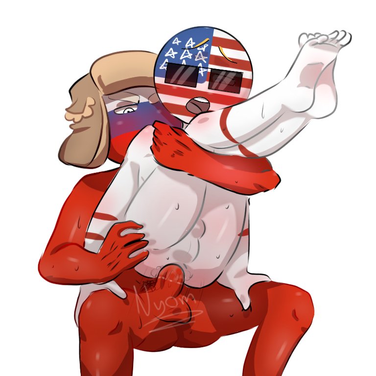 2boys, anal, anal sex, balls, barefoot, chair position, countryhumans, erection, feet, feet up, gay, legs up, male, male/male, naked, nude, penis, russia (countryhumans), sex, united states of america (countryhumans), yaoi