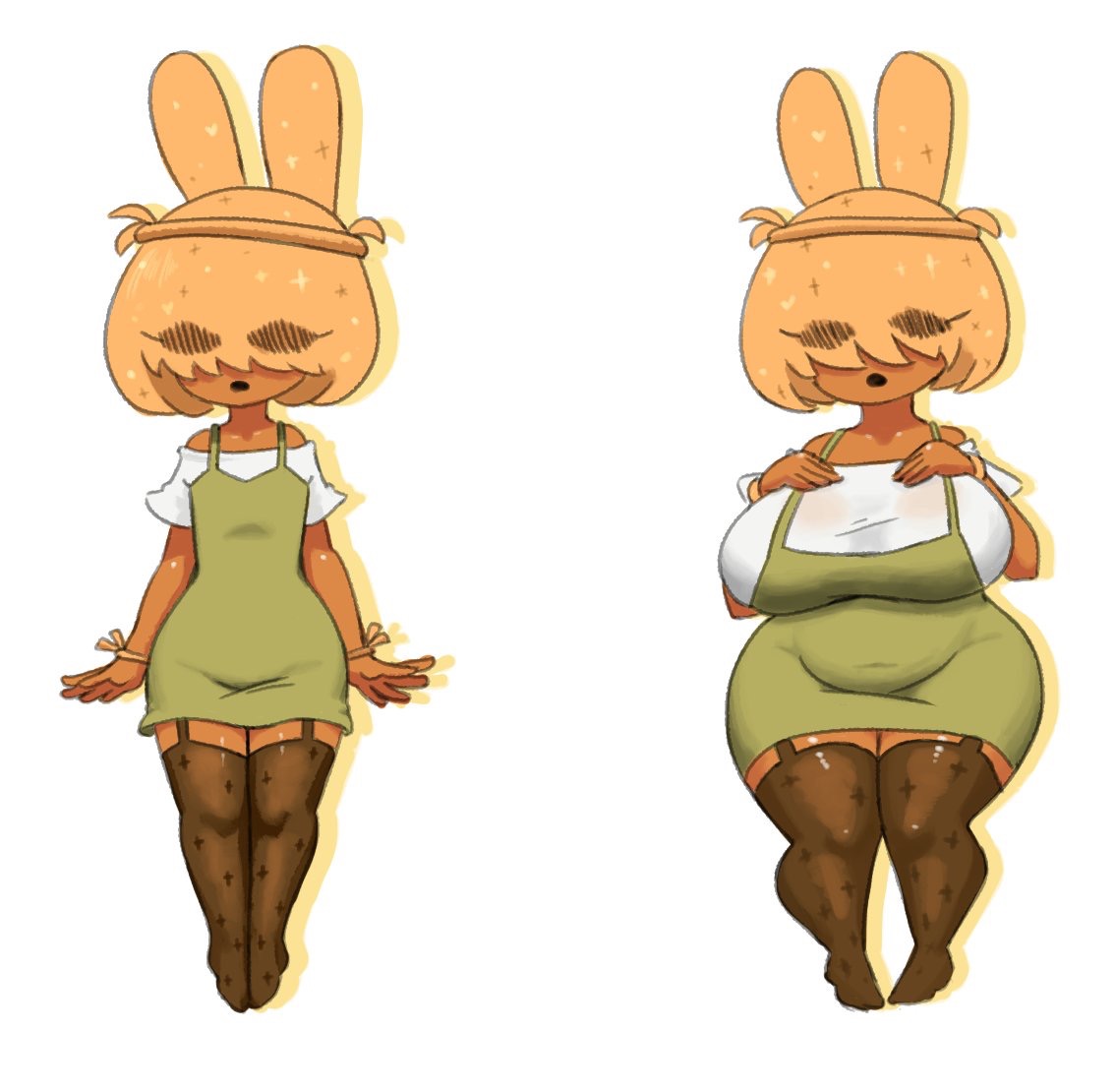 1girls, 2d (artwork), animal crossing, breasts, clothing, coco (animal crossing), curvy figure, digital media (artwork), female, female only, gijinka, hi res, huge breasts, legwear, minus8, nintendo, solo, solo female, thick, wide hips