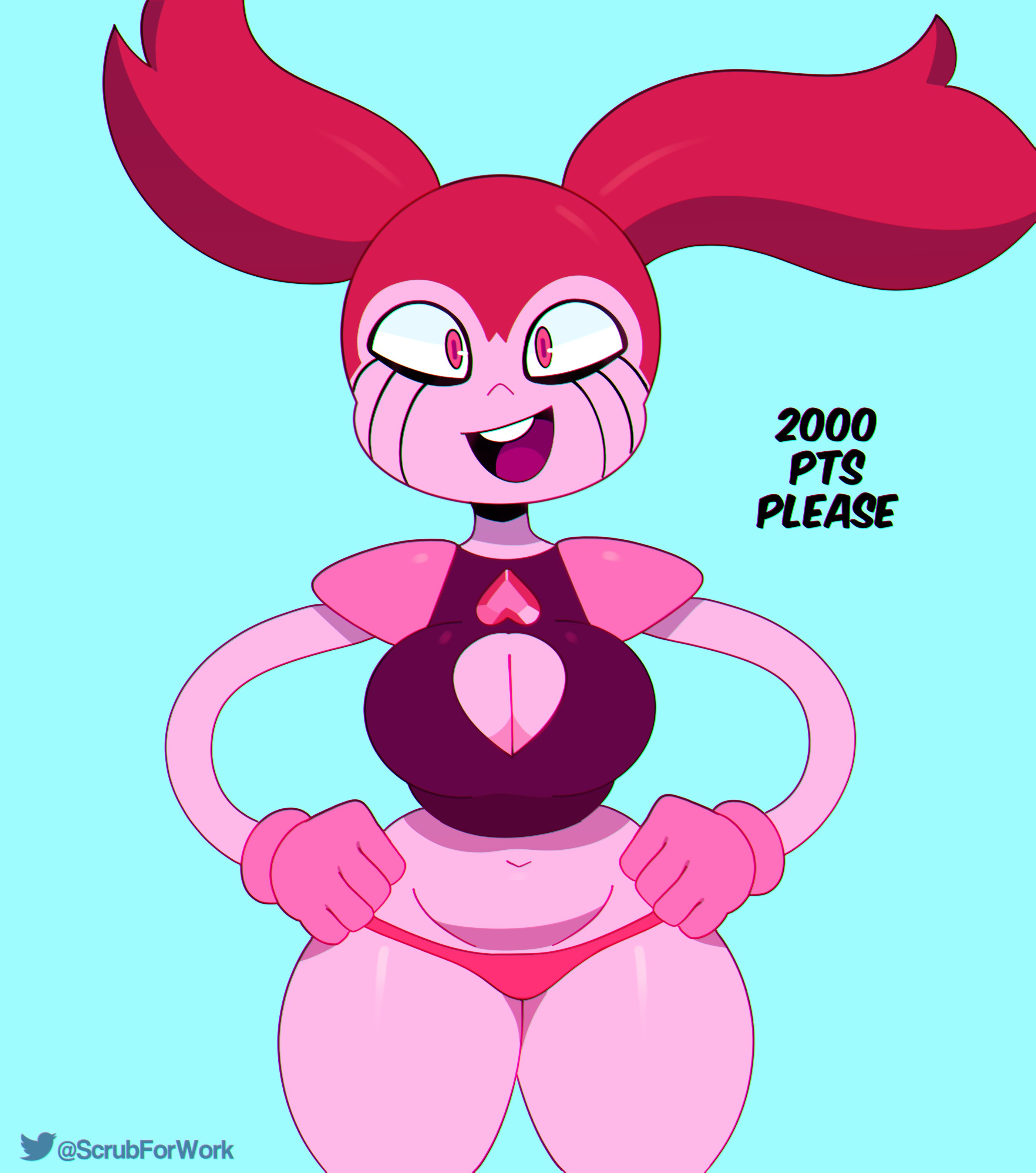 big breasts, breasts, cleavage, cleavage cutout, female, gem (species), somescrub, spinel (steven universe), steven universe