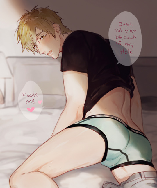 ass, brown eyes, brown hair, clothed, english, english text, free!, human, male, male only, seductive, solo male, tachibana makoto, text, underwear