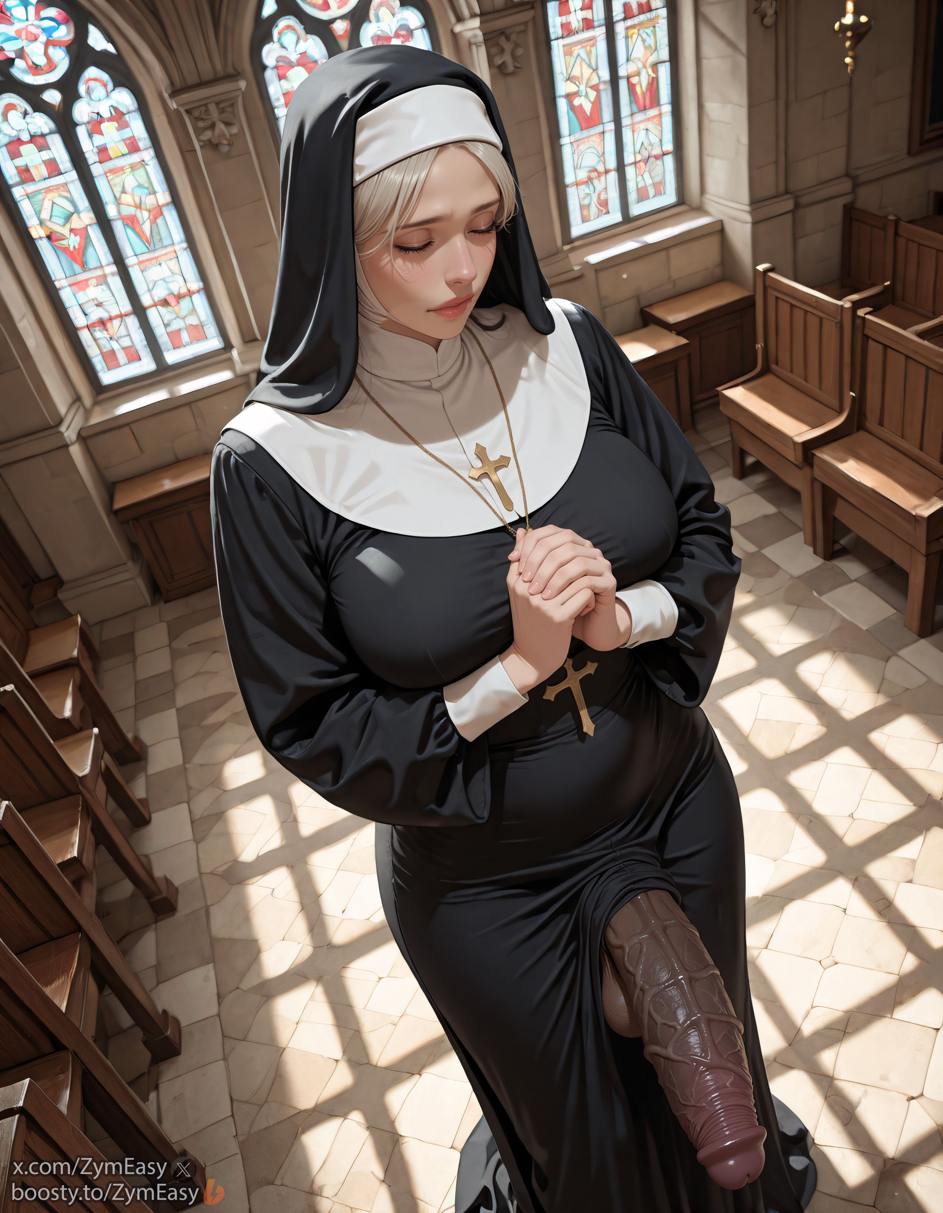1futa, ai generated, boosty username, church, futa only, futanari, intersex, large penis, nun, nun outfit, penis, praying, self upload, twitter username, veiny penis, zymeasy