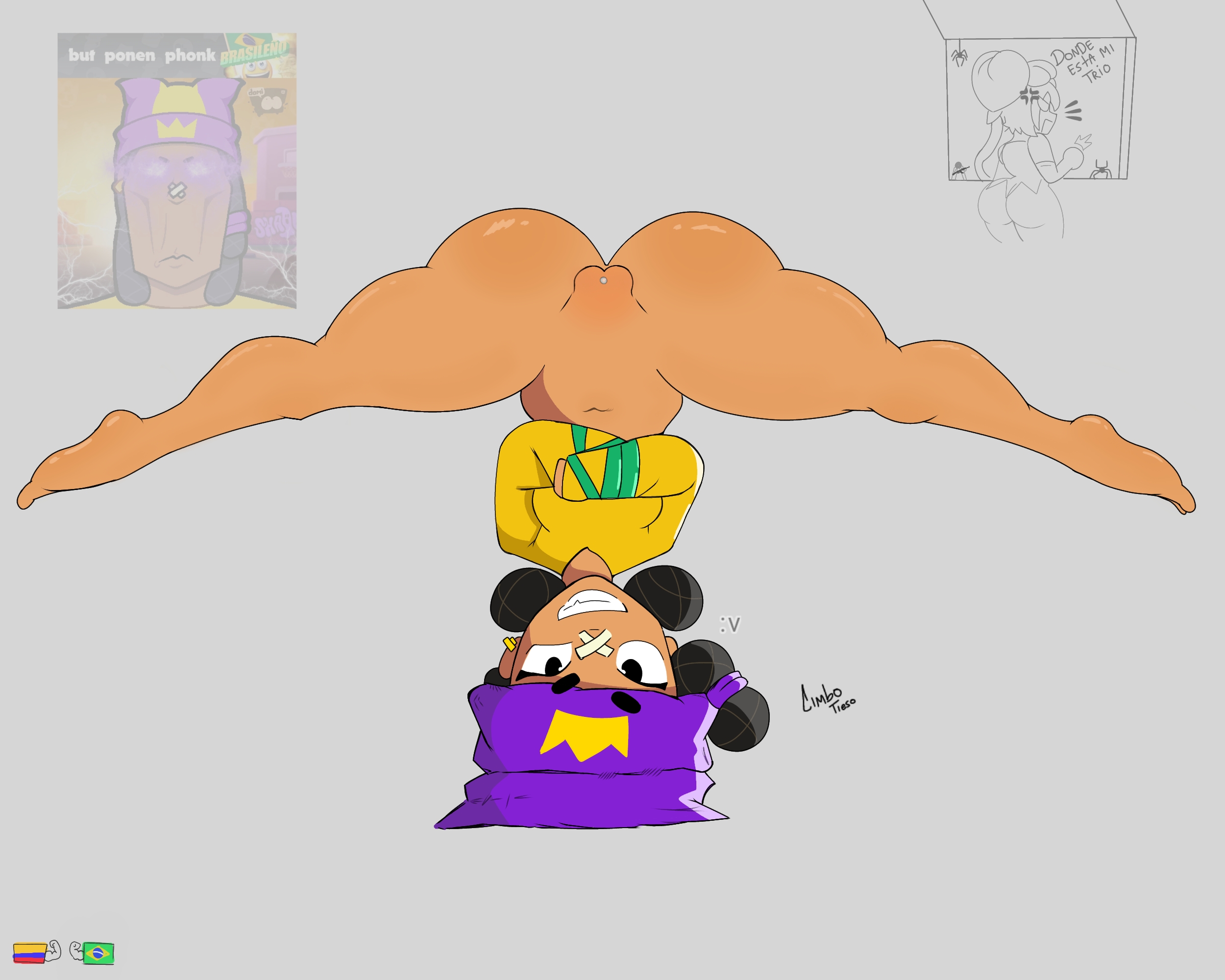 brawl stars, chimbo tieso, mina (brawl stars), split, splits, splits position