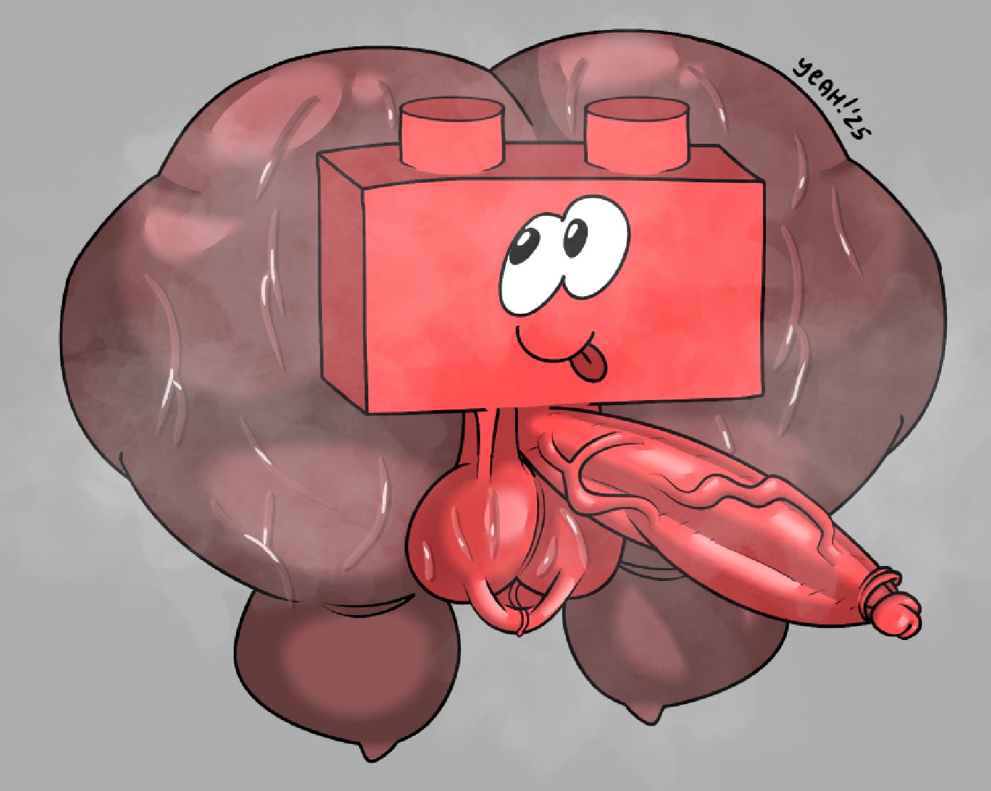 1boy, animate inanimate, armless, ass bigger than body, ass bigger than head, balls, ballsack, battle for dream island, battle for dream island again, bfdi, bfdia, brick, color, colored, first porn of character, grey background, huge balls, huge butt, huge cock, hyper, hyper ass, lego, lego (object), lego brick, lego brick (bfdi), male, male only, massive ass, massive butt, no arms, object show, object show community, object shows, penis, red body, red penis, red skin, sagging balls, saggy balls, smile, smiling, solo, solo male, sticking out tongue, tongue out, twitter link, veins on cock, veins on dick, veins on penis, veiny, veiny penis, yeah (artist)