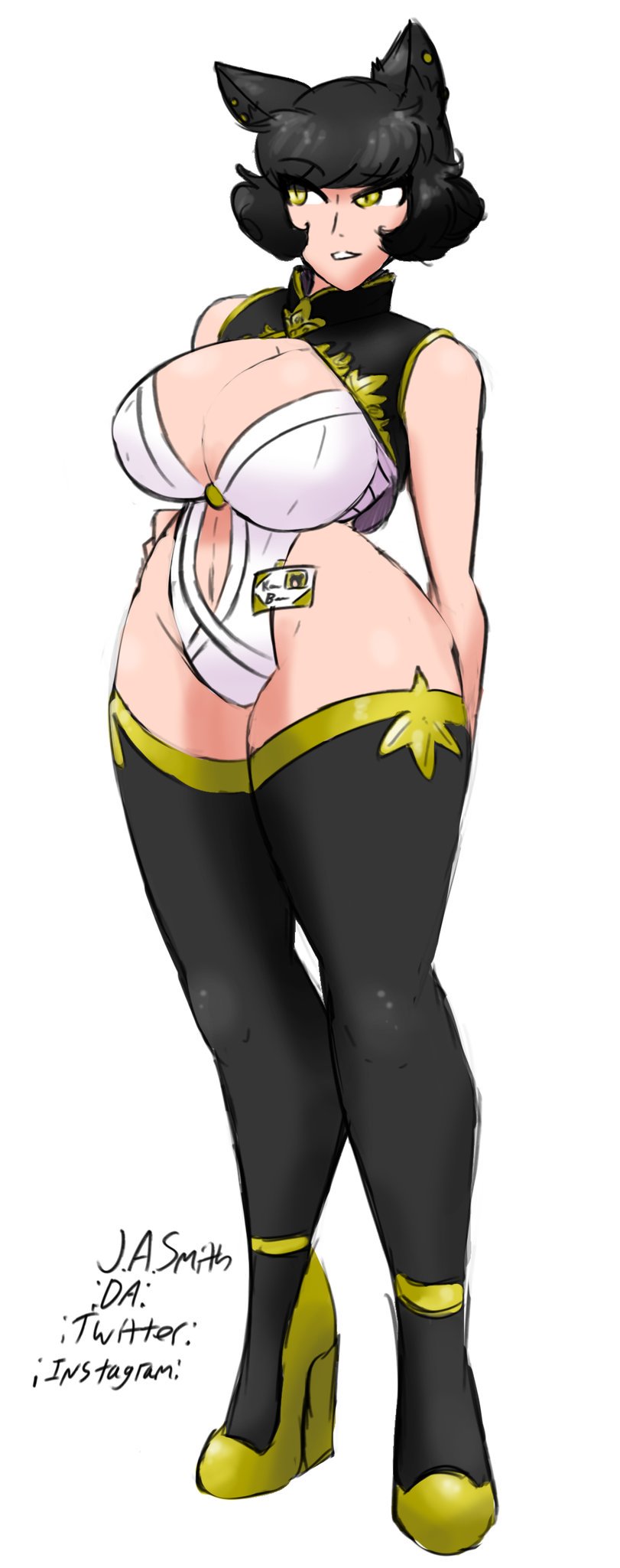 1female, 1girls, adult, adult female, ass, big ass, big breasts, breasts, breasts bigger than head, brown hair, brunette female, brunette hair, brunette hair female, brunette-haired female, cat ears, cat girl, catgirl, dat ass, faunus, female, high heels, hourglass figure, hourglass figured female, jakearmorsmith, kali belladonna, kitty milf, large breasts, leotard, long legs, milf, mommy, mommy milkers, older female, rooster teeth, rwby, sex, short hair, sketch, teasing, thick, thick ass, thick hips, thick thighs, thigh highs, thighhighs, thighs, viz media, wedge (footwear), wedge heels, yellow eyes
