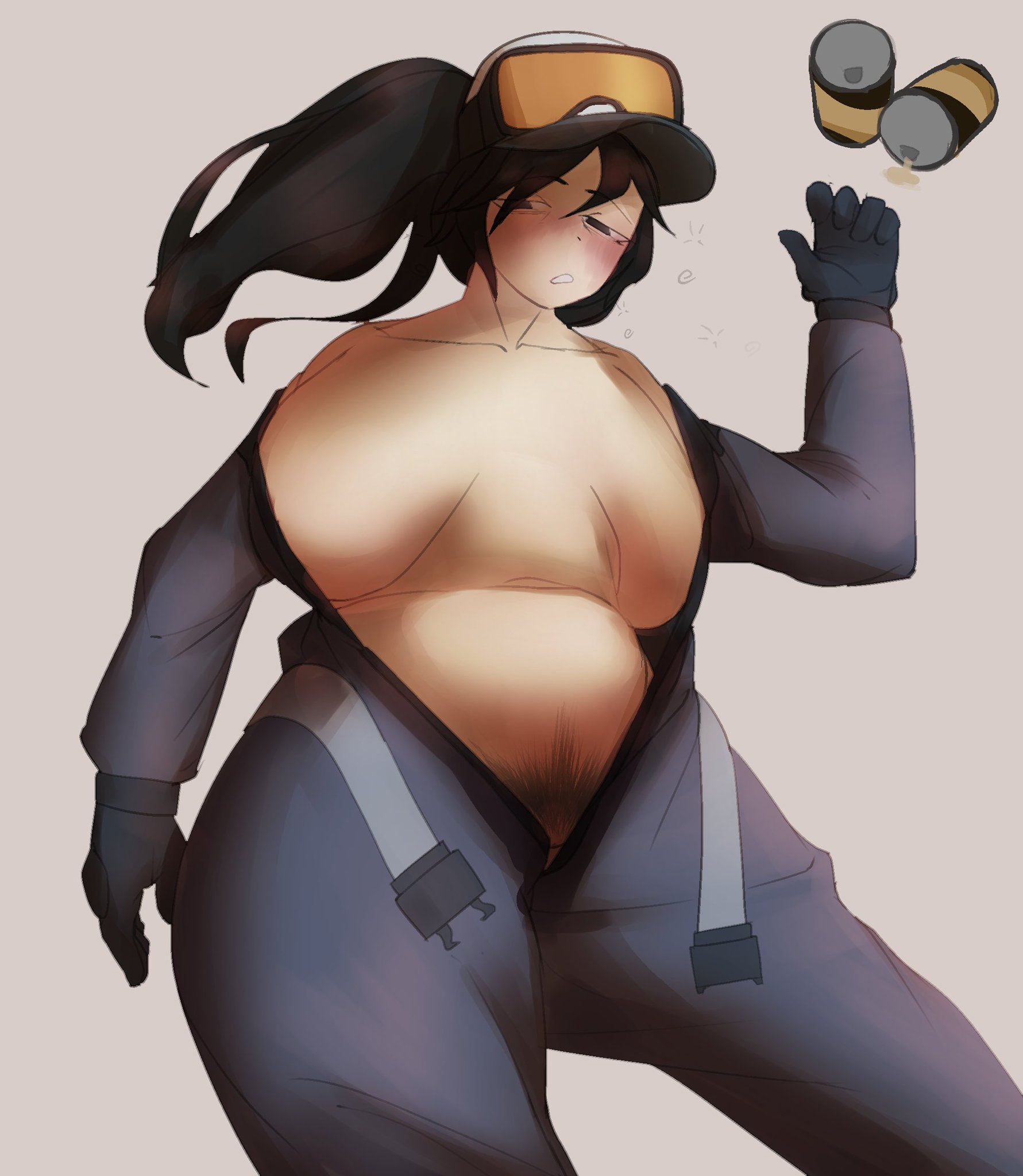 1girls, blush, breasts, drink, e3 secretly, female, huge breasts, justewf, pubic hair, roblox, roblox game, robloxian, source request, stomach, tagme, tower defense x, unzipped, xwm turret pilot (tdx)