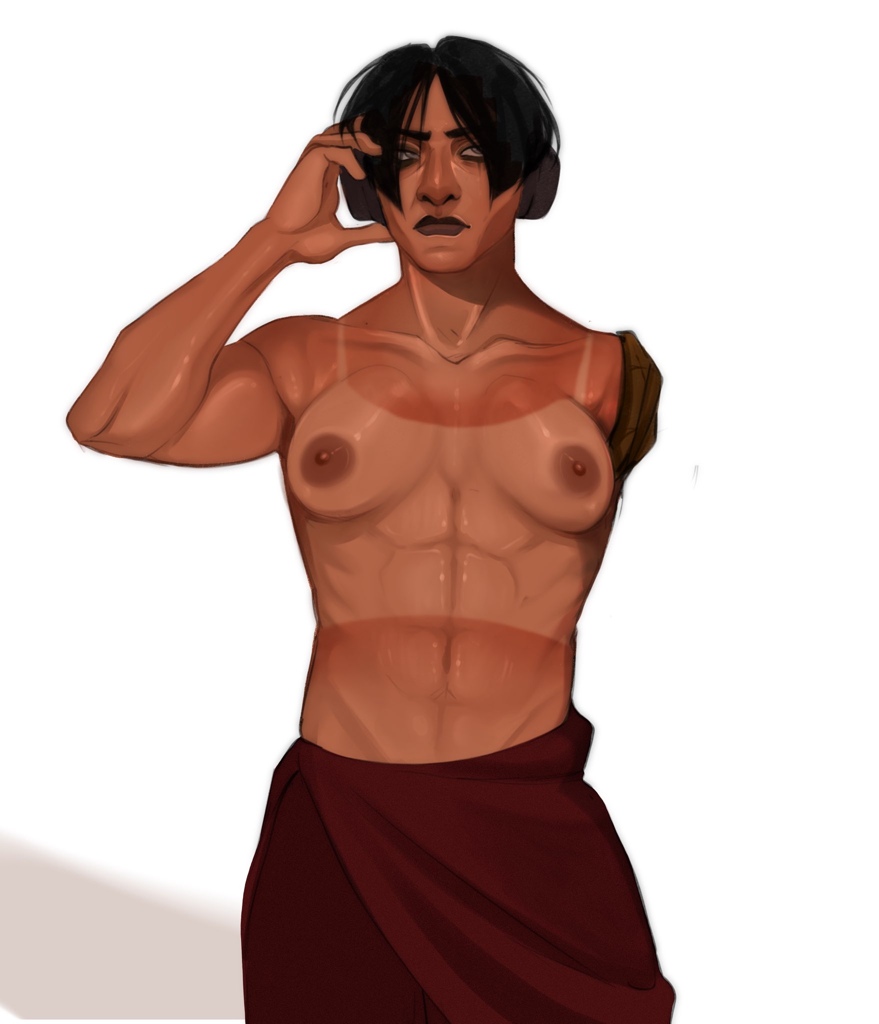 1girls, amputee, arcane, breasts, breasts out, female, filthydoe, medium breasts, muscles, muscular, muscular female, nipples, nipples outside, no shirt, perky breasts, perky nipples, sevika, shirtless, shirtless female, small breasts, tan skin, tan-skinned female, tanline