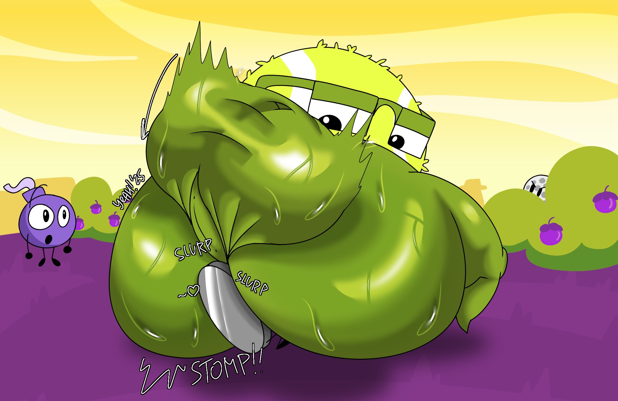 animate inanimate, ass bigger than body, ass bigger than head, ass eating, ass focus, ass lick, balls, battle for dream island, battle for dream island again, bfdi, bfdia, bomby (bfdi), facesitting, femboy, glasses, golf ball, golf ball (bfdi), huge ass, hyper, hyper ass, hyper balls, jacknjellify, jnj, looking at another, looking at partner, looking back, looking back at partner, male, male only, massive ass, nickel, nickel (bfdi), object show, object show community, object shows, osc, purple bomby (bfdi), slurp in ass, slurping, spying, tennis ball (bfdi), watching sex, yeah (artist)