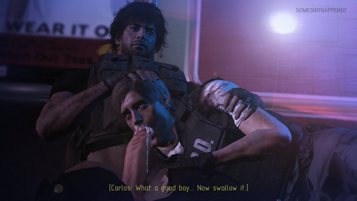 big penis, blowjob, boner, carlos oliveira, erection, fellatio, gay, huge cock, leon scott kennedy, male, oral, penis, resident evil, somehappened, sucking, sucking penis, thick penis