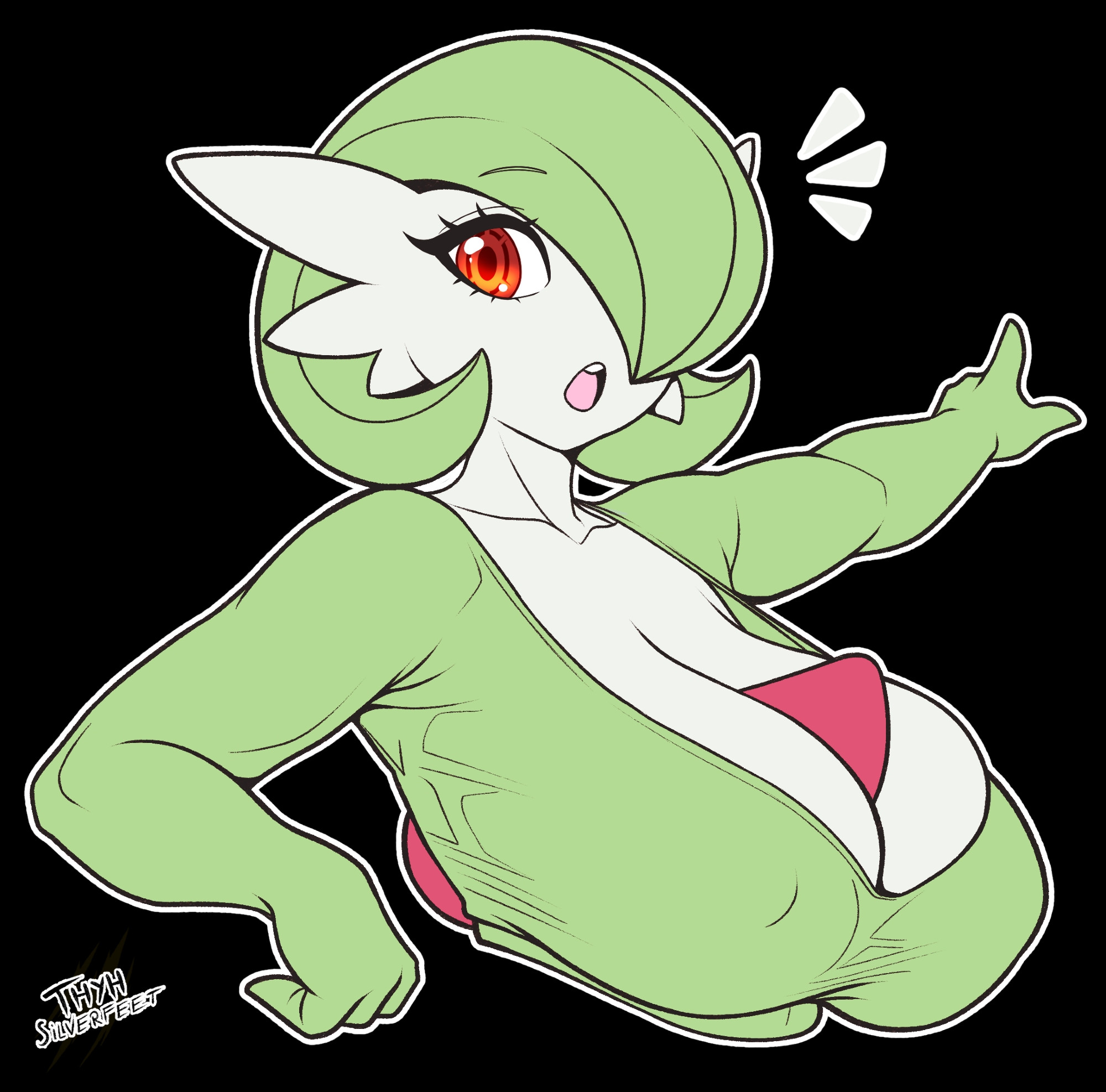 big breasts, breasts, cleavage, female, gardevoir, huge breasts, pokemon, pokemon (species), tagme, thick thighs, thyhsilverfeet, wide hips