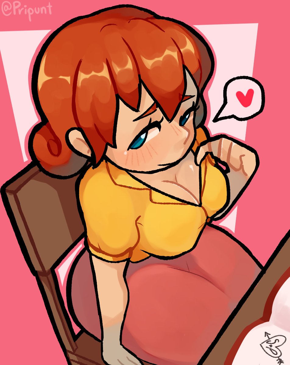 big ass, big breasts, big butt, big thighs, big titties, breasts, clothing, curvaceous, curvaceous female, curvaceous figure, curvy, curvy figure, curvy hips, female, female focus, female only, orange hair, penny (stardew valley), pripunt, short hair, stardew valley