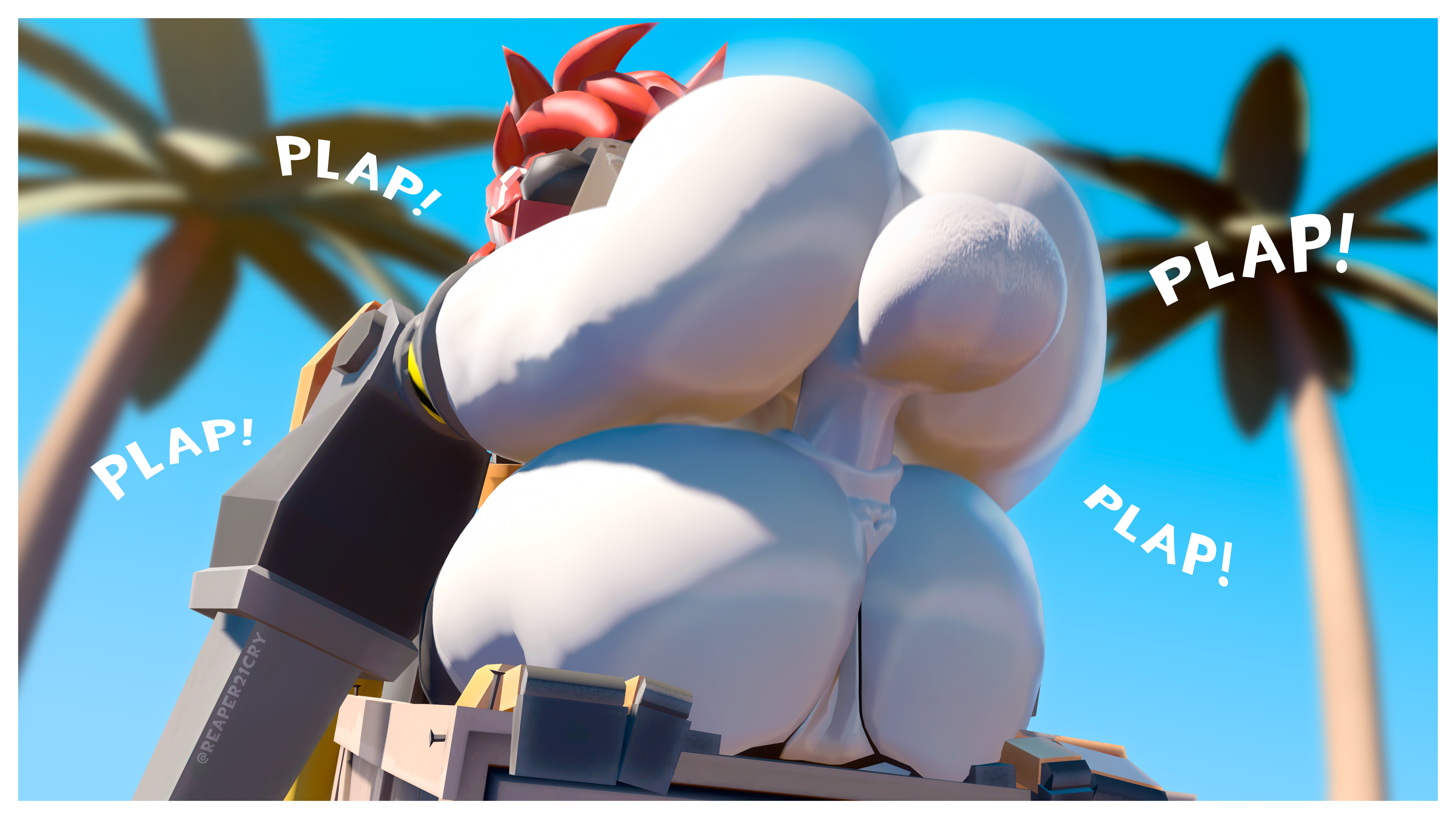 1boy, 1boy1girl, 1girls, 3d, 3d (artwork), anus, arms under legs, ass, ass focus, balls, big ass, big ass (male), big butt, big penis, dell spencer, female, female penetrated, femboy, femboy on female, genitals, hi res, high resolution, highres, holding object, male, male dominating female, male penetrating, male/female, mating press, mimi sentry, motion blur, palms, penis, puffy pussy, pussy, reaper21cry, rear view, red hair, robot, robot boy, robot girl, robot humanoid, sex, sound effects, source filmmaker, source filmmaker (artwork), tagme (artist), team fortress 2, vaginal penetration, vaginal sex, white body