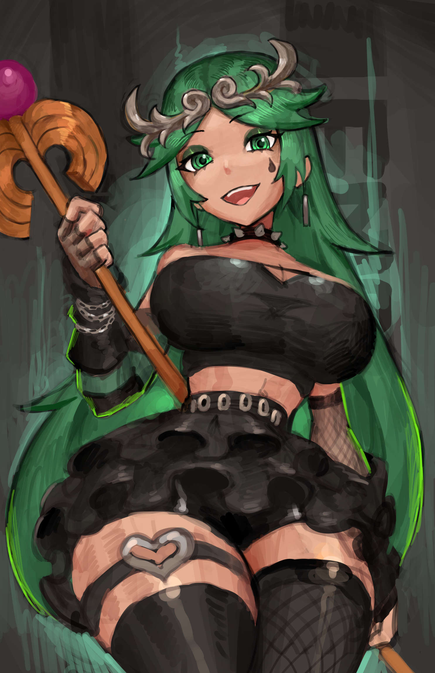 breasts female female_only goth goth_girl kid_icarus nintendo open_mouth palutena saiykik solo