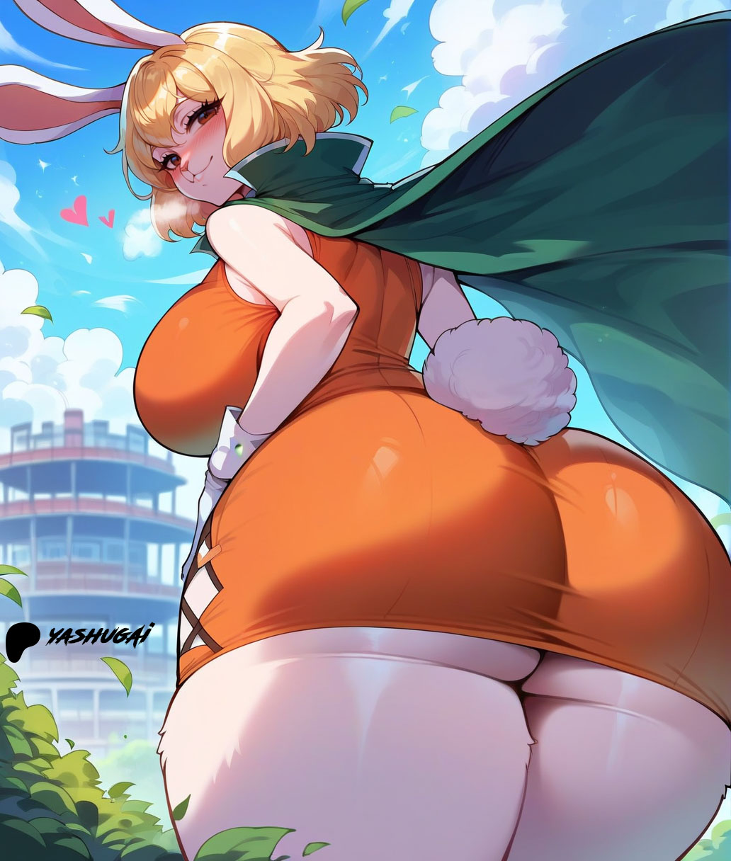 ai generated, ass, blonde hair, carrot (one piece), female, female only, furry, one piece, yashugai
