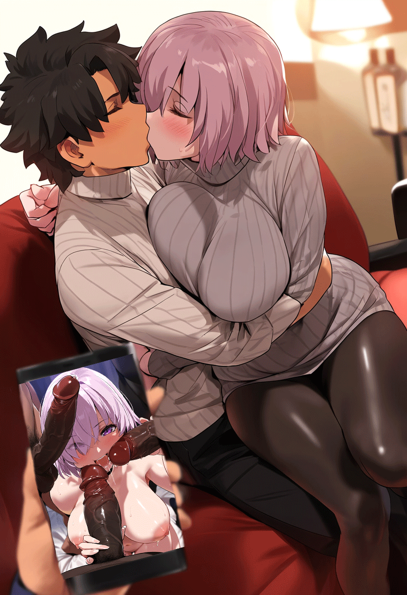 ai generated, artist request, cheating, cheating wife, cuckold, fate (series), fate/grand order, female, fujimaru ritsuka (male), male, mash kyrielight, netorare, ntr