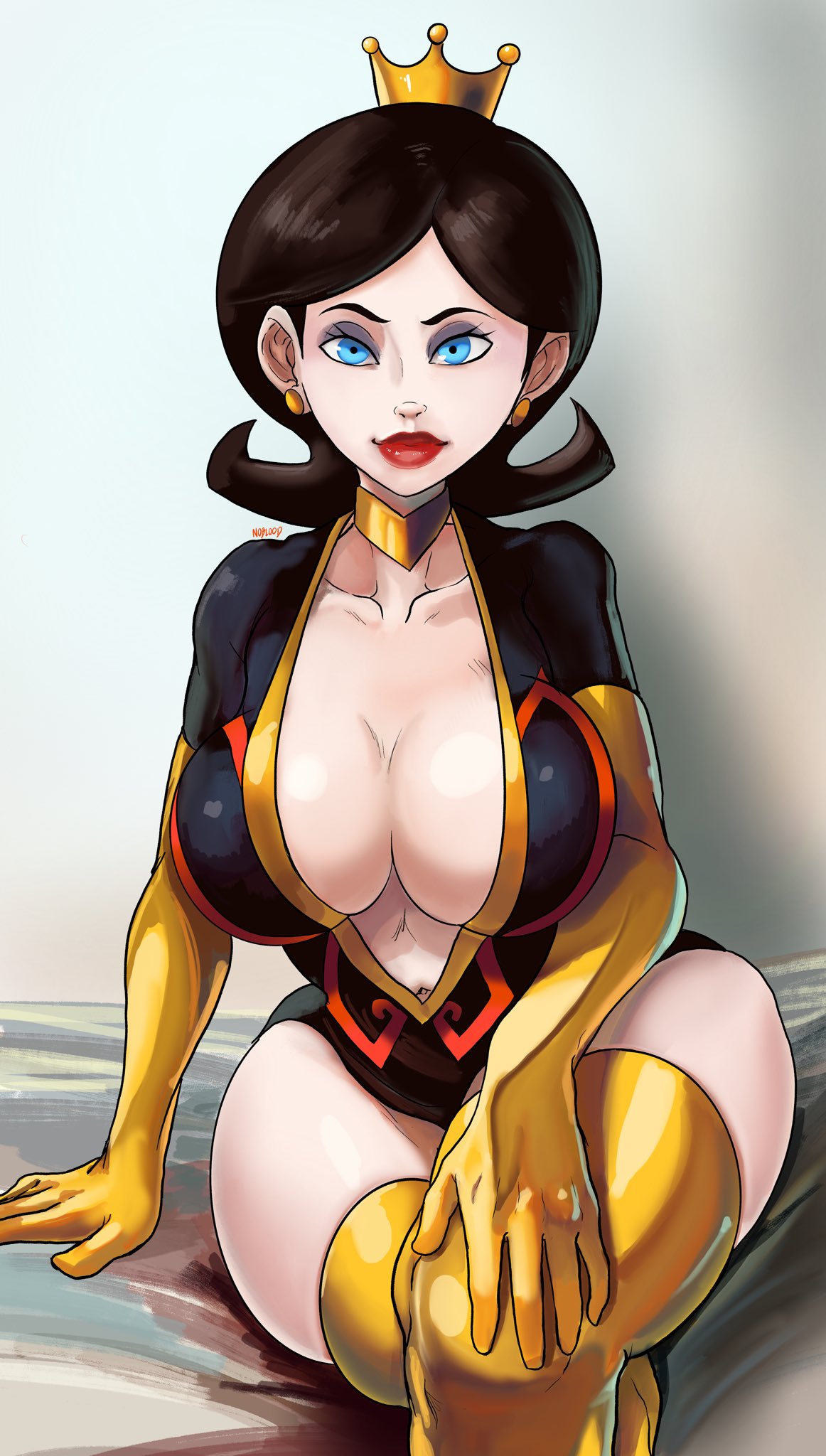 big_breasts black_hair doctor_girlfriend female female_only leotard mature_female noblood short_hair solo solo_female solo_focus venture_brothers voluptuous