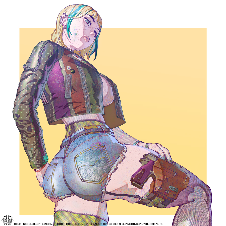 1girls, blonde hair, clothed female, ela (rainbow six), elite skin, female, mila the mute, multicolored hair, rainbow six, rainbow six siege, solo, tagme, tom clancy