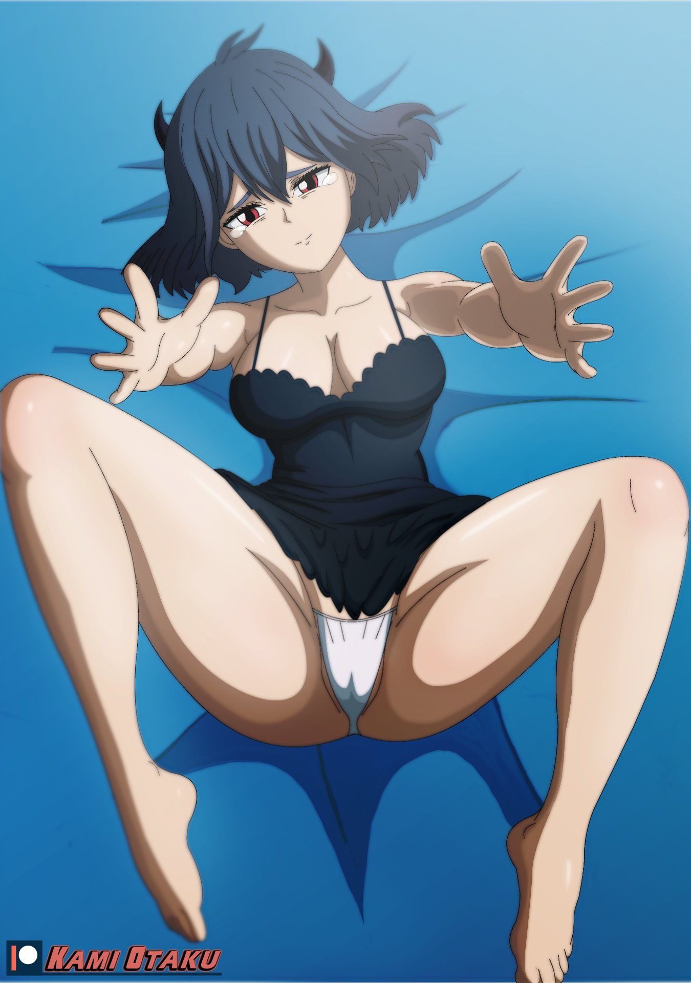 black_clover black_hair horny kami_otaku panties red_hair secre_swallowtail small_breasts