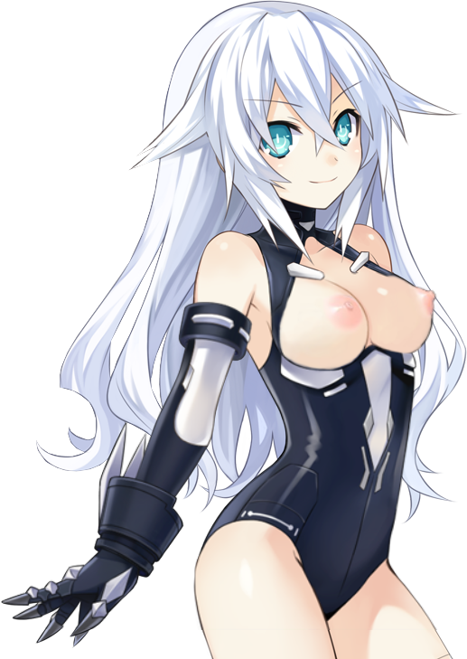 black_heart breasts neptunia_(series) nipples noire smile third-party_edit white_hair