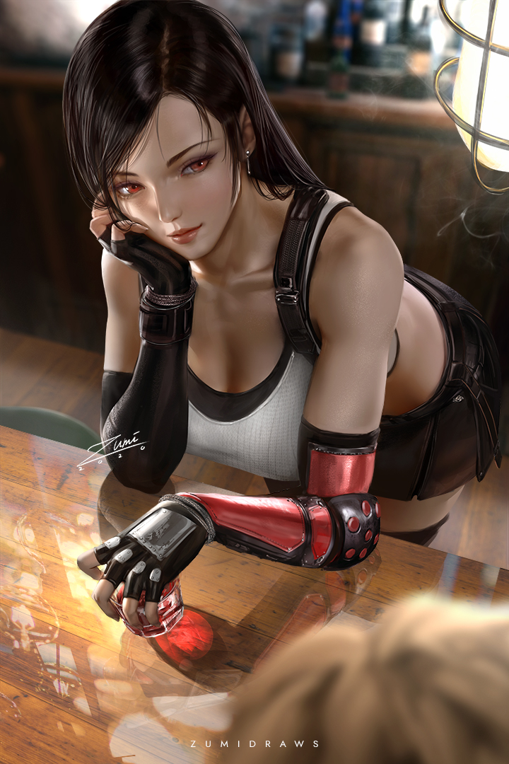1girls, big breasts, breasts, cleavage, female, female only, final fantasy, final fantasy vii, large breasts, solo, tifa lockhart, zumi
