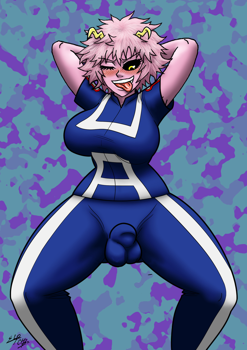 1futa 2d alien_queen balls big_breasts boobs bulge casual clothed coffeetheseeker exotic_pupils full_color fully_clothed futa_only futanari horny horny_futa huge_breasts huge_cock mina_ashido my_hero_academia no_penetration no_sex penis_shaped_bulge pink_body pink_hair pink_skin pinky solo squatting tagme tongue_out u.a._gym_uniform visible_balls_shape visible_penis_shape