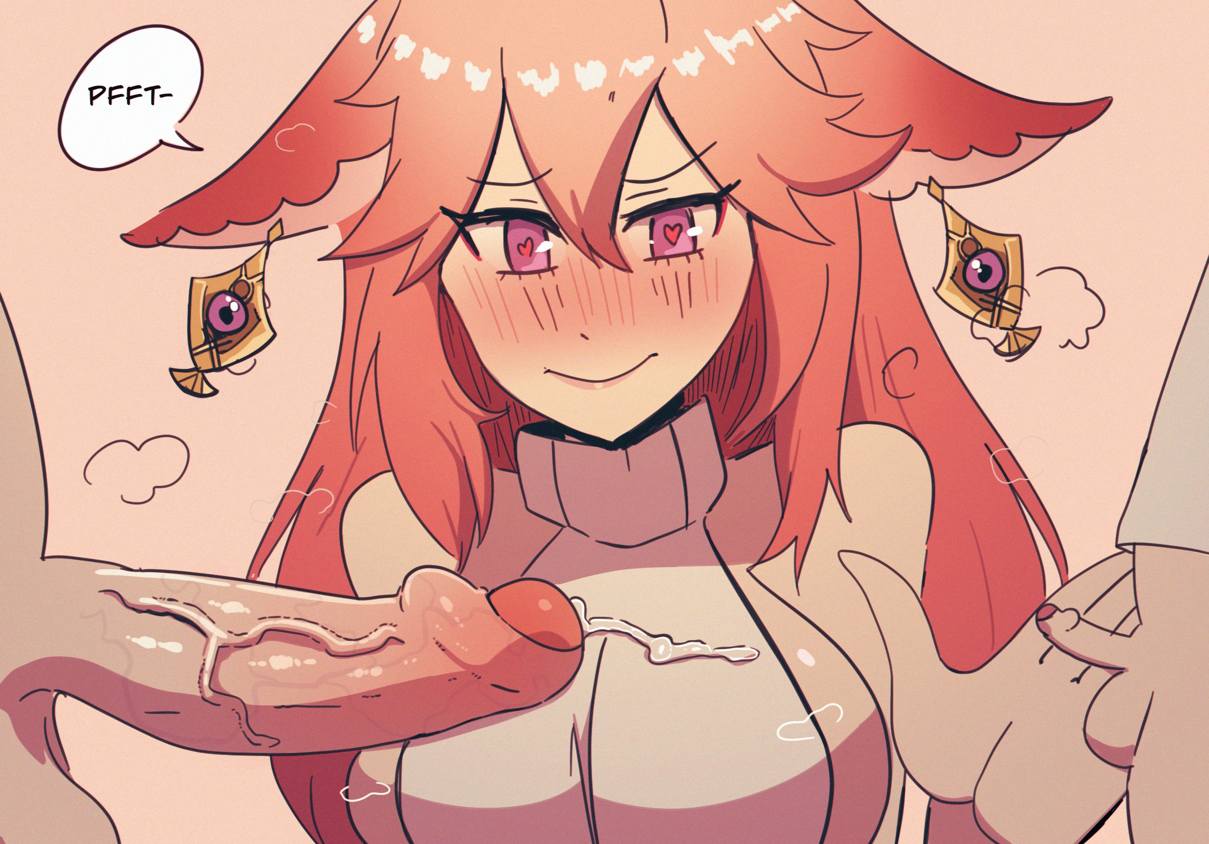 1girls, 2boys, balls, big breasts, blush, breasts, earrings, female, female focus, foreskin, genshin impact, hasselnut, heart-shaped pupils, heavy blush, hi res, light skin, light-skinned male, long hair, looking at penis, male, micropenis, penis, penis awe, penis size difference, pink hair, precum, precum on breasts, purple eyes, sideboob, size difference, small penis, small penis humiliation, uncircumcised, veiny penis, wolfgang bang, yae miko