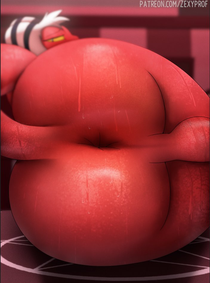 1boy anus ass big_ass breasts bubble_butt demon fat_ass helluva_boss huge_ass imp large_ass lying lying_on_side male male_only moxxie_(helluva_boss) nude nude_male presenting presenting_hindquarters red_skin solo thick_ass zexyprof