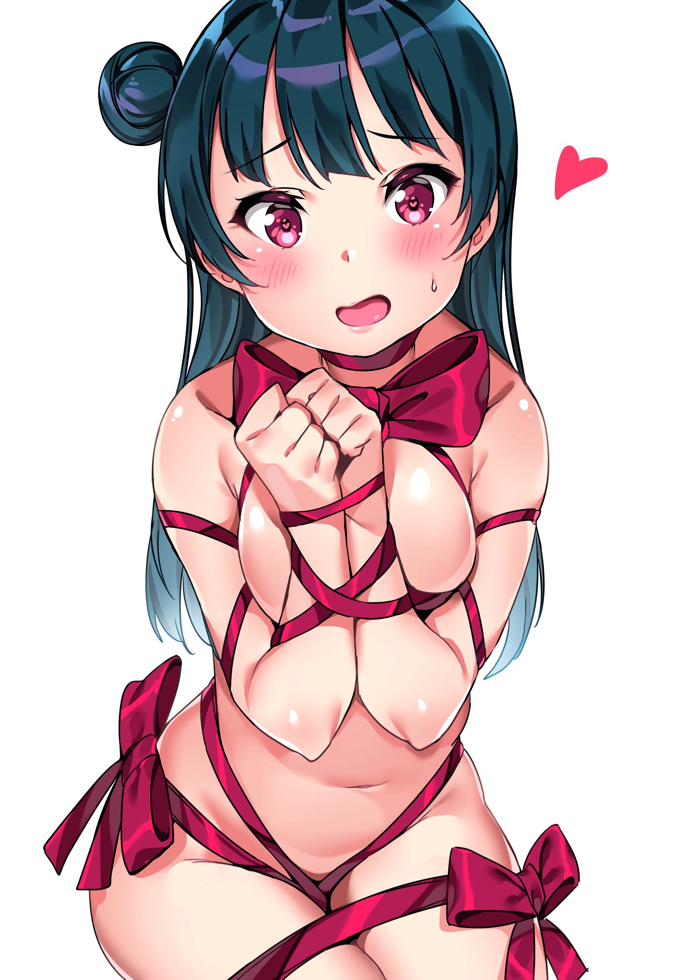 bondage, love live!, love live! sunshine!!, ribbon bondage, source request, tem10, tsushima yoshiko