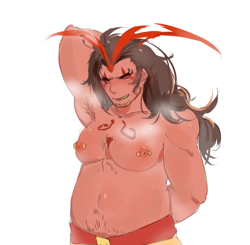 1boy, breasts, burning spice cookie, cookie run, cookie run kingdom, fat male, male, yoli