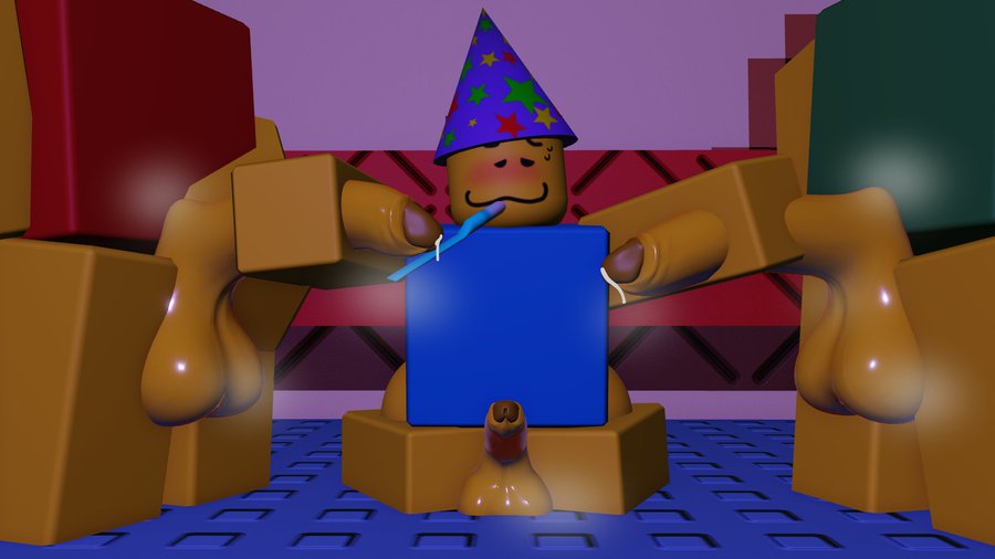 3boys, 3d, balls, cum, double handjob, gay, male, noob (roblox), penis, poob (regretevator), regretevator, roblox, roblox game, robloxian, tagme, zoowywoo