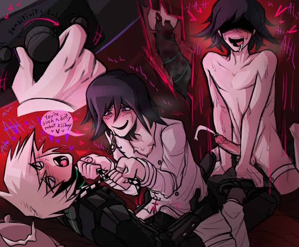 2boys, bigsyo, blush, cum, danganronpa, dirty talk, gay, gay sex, hardcore, kiibo, male, male only, moaning, ouma kokichi, rough sex, sweating, yaoi