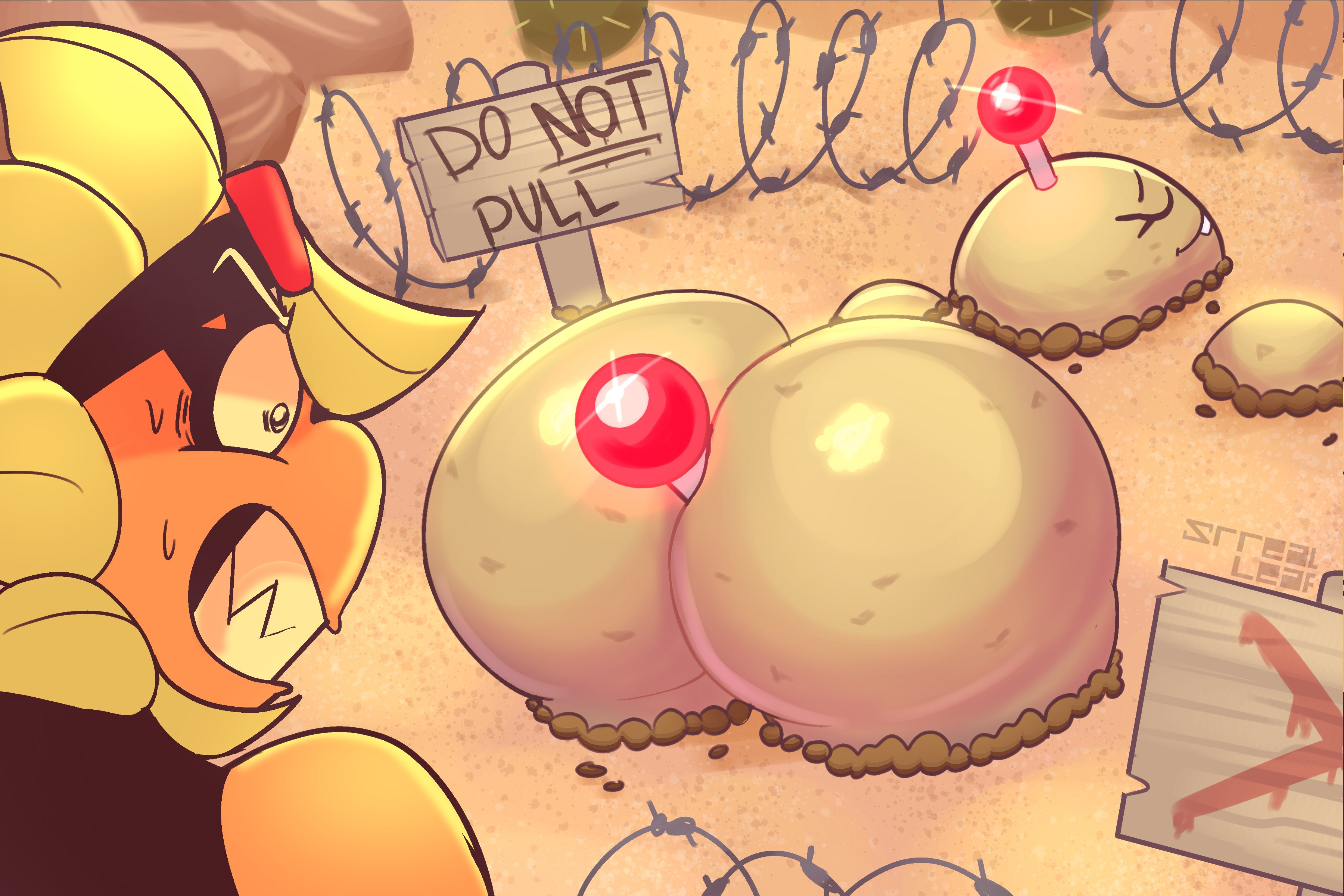1girls, anal insertion, anal plug, anthro, anthrofied, ass, ass focus, breasts, buttplug, female, flora fauna, plant, plant girl, plant humanoid, plantie, plants vs zombies, plants vs. zombies, popcap games, potato mine (pvz), pussy, sex toy, solar flare (pvz), srrealleaf, sunflower (pvz), text