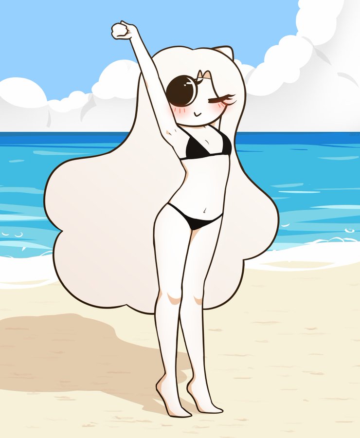 1girls, beach, bikini, cute, female, safe, safe for work, xiaro, xiaro (artist), youtube hispanic, youtuber, youtuber girl