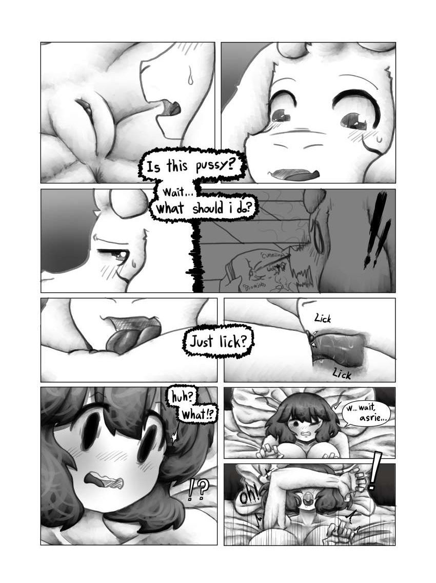 1boy 1girls adoptive_incest adoptive_siblings anthro anthro_on_human asriel_dreemurr blush boss_monster chara chasriel comic_page cunnilingus flashback floppy_ears fluffy_ears fluffy_hair flustered furry furry_male goat he_is_a_little_confused_but_he_got_the_spirit horns human human_female if_happy moan moaning moaning_in_pleasure more_chasriel reading repost romantic_couple rosy_cheeks short_hair short_hair_female surprised surprised_expression sweat sweatdrop thinking tongue undertale voluptuous_female white_fur whitewo1f