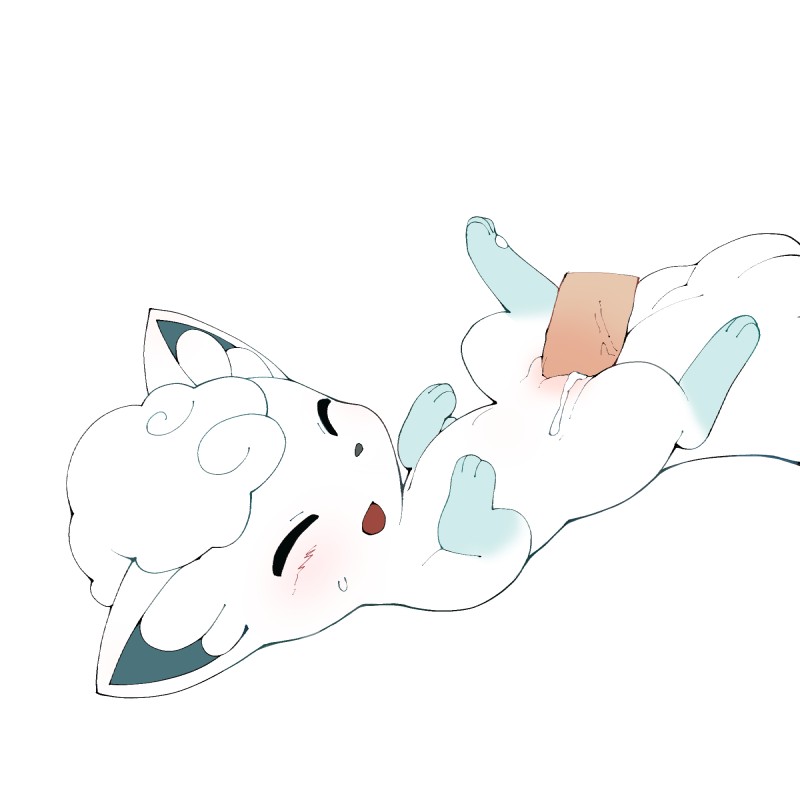 alolan vulpix, blush, bodily, canine, cub, cum, disembodied, duo, female, feral, fluids, focus, furry, generation 1 pokemon, generation 7 pokemon, happy, in, inside, male, open mouth, open smile, penetrated, penis, pokemon, pokemon (species), pokemon sm, pussy, tagme, vulpix, white background, white fur, white hair, youjomodoki, zoophilia
