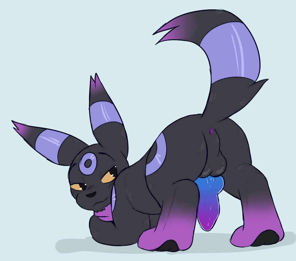 1boy 2020 alternate_color animal_genitalia animal_penis anus ass ass_up black_body black_fur canine_penis eeveelution feral fur furry half-closed_eyes knot looking_at_viewer looking_back male male_only markings nasty-fox nintendo nude on_ground original_character penis pokémon_(species) pokemon pokemon_gsc presenting presenting_hindquarters scarf scarf_only simple_background solo teal_background testicles umbreon unknown_character video_games yellow_eyes