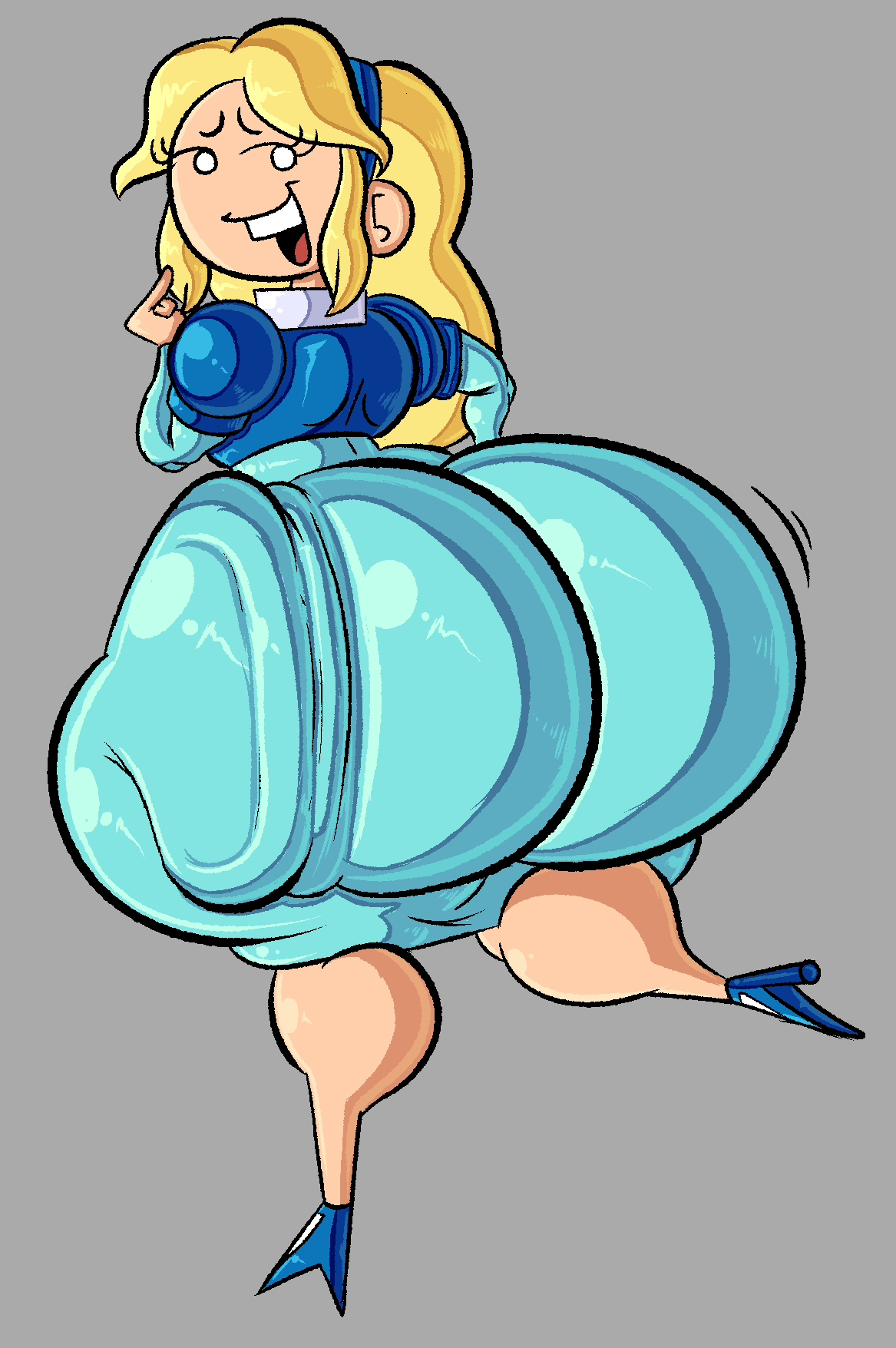 1girls, aged up, alternate version available, ass, ass focus, big ass, female, female focus, huge ass, looking back, maria robotnik, simple background, sonic (series), sonic adventure 2, sonic the hedgehog (series), thebratstation