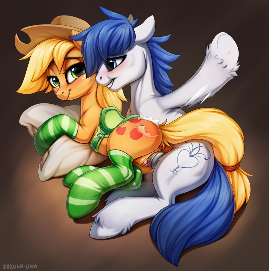 2020 anus applejack_(mlp) blue_hair clothing constance_everheart cowboy_hat cutie_mark duo equid equine eyebrows eyelashes fan_character female female_penetrated feral feral_on_feral feral_penetrated feral_penetrating feral_penetrating_feral friendship_is_magic fur furry genitals green_eyes hair hat headgear headwear hooves legwear male male_penetrating male_penetrating_female mammal my_little_pony pattern_clothing pattern_legwear penetration penis pussy saddle sex straight striped_clothing striped_legwear stripes vaginal_penetration white_body white_fur zazush-una