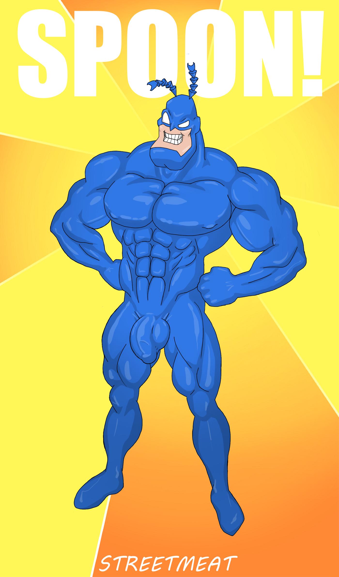 bulge male_only muscular muscular_male solo_male spandex streetmeat the_tick the_tick_(character)